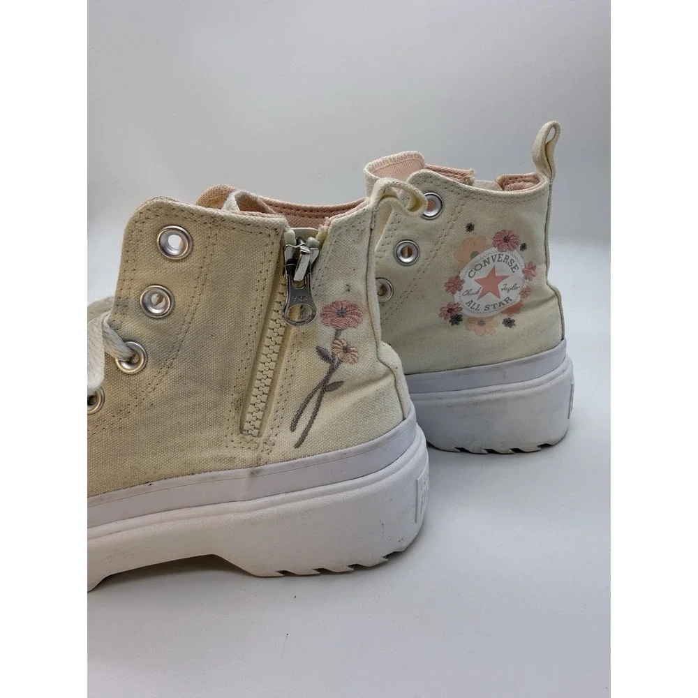 Chuck Taylor All Star Lugged Lift Platform Flowers Easy On Youth Sneakers Size 3